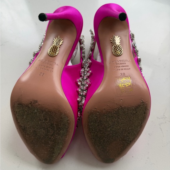 AQUAZZURA Temptation crystal 105 sandals in Fuschia - Size 38 - Picture 16 of 16